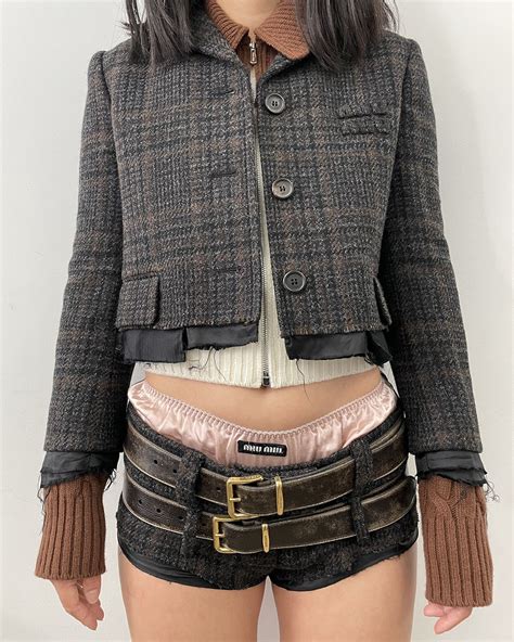 miu miu shorts set|miu mini skirt shorts.